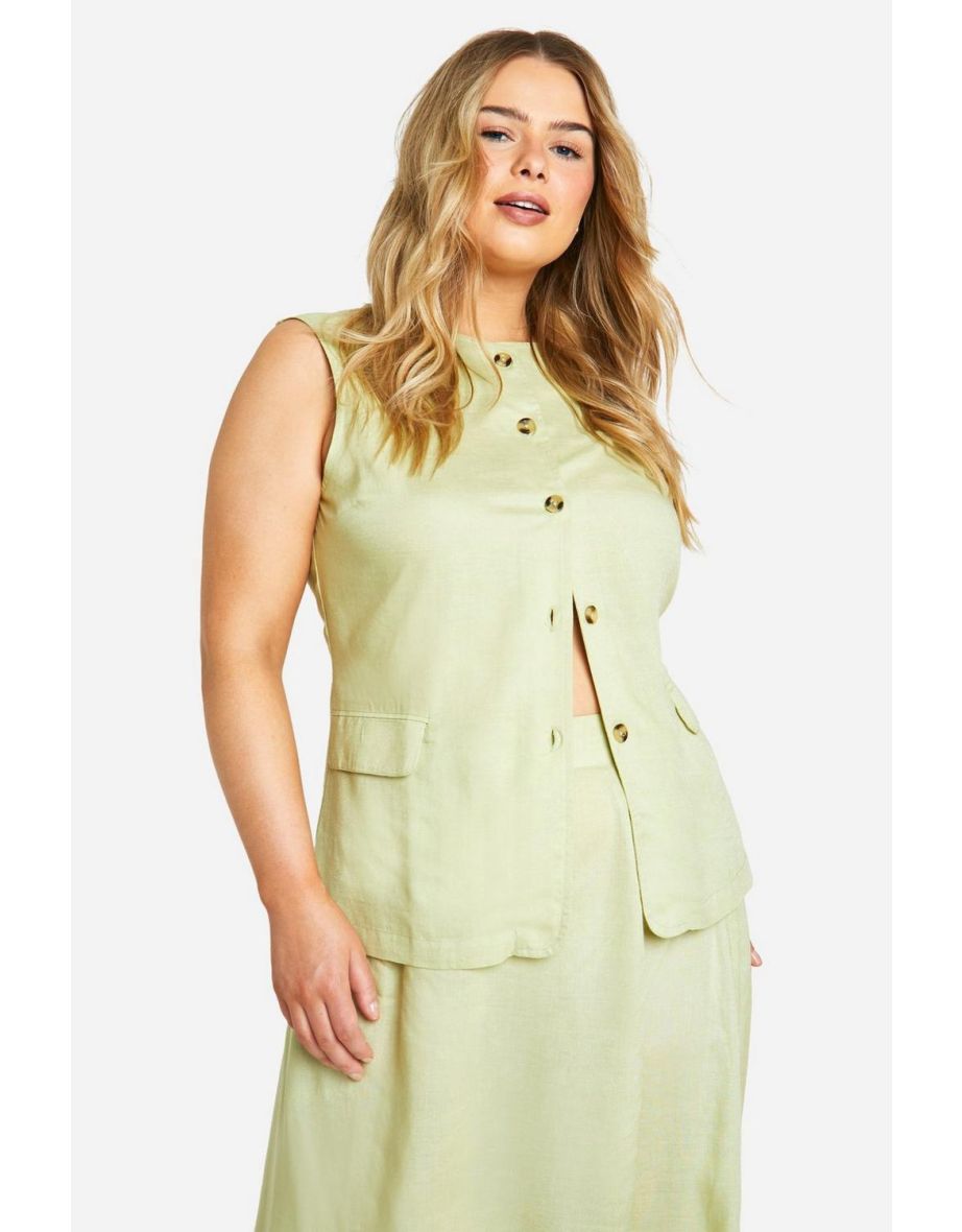Plus Longline Waistcoat & Maxi Skirt Co-ord - 3