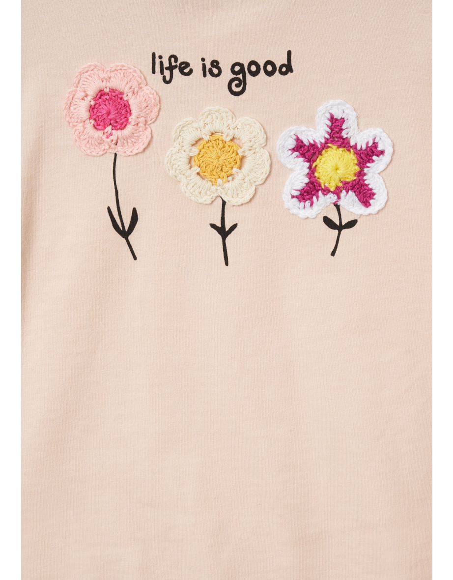 Clara Orange Crochet Flower T Shirt - 5