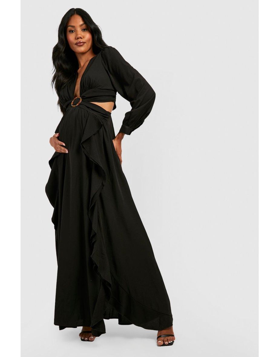 Maternity Cut Out Maxi Dress - black