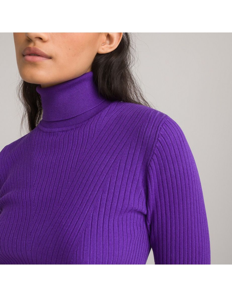 Long sleeve turtleneck t-shirt, purple, La Redoute Collections