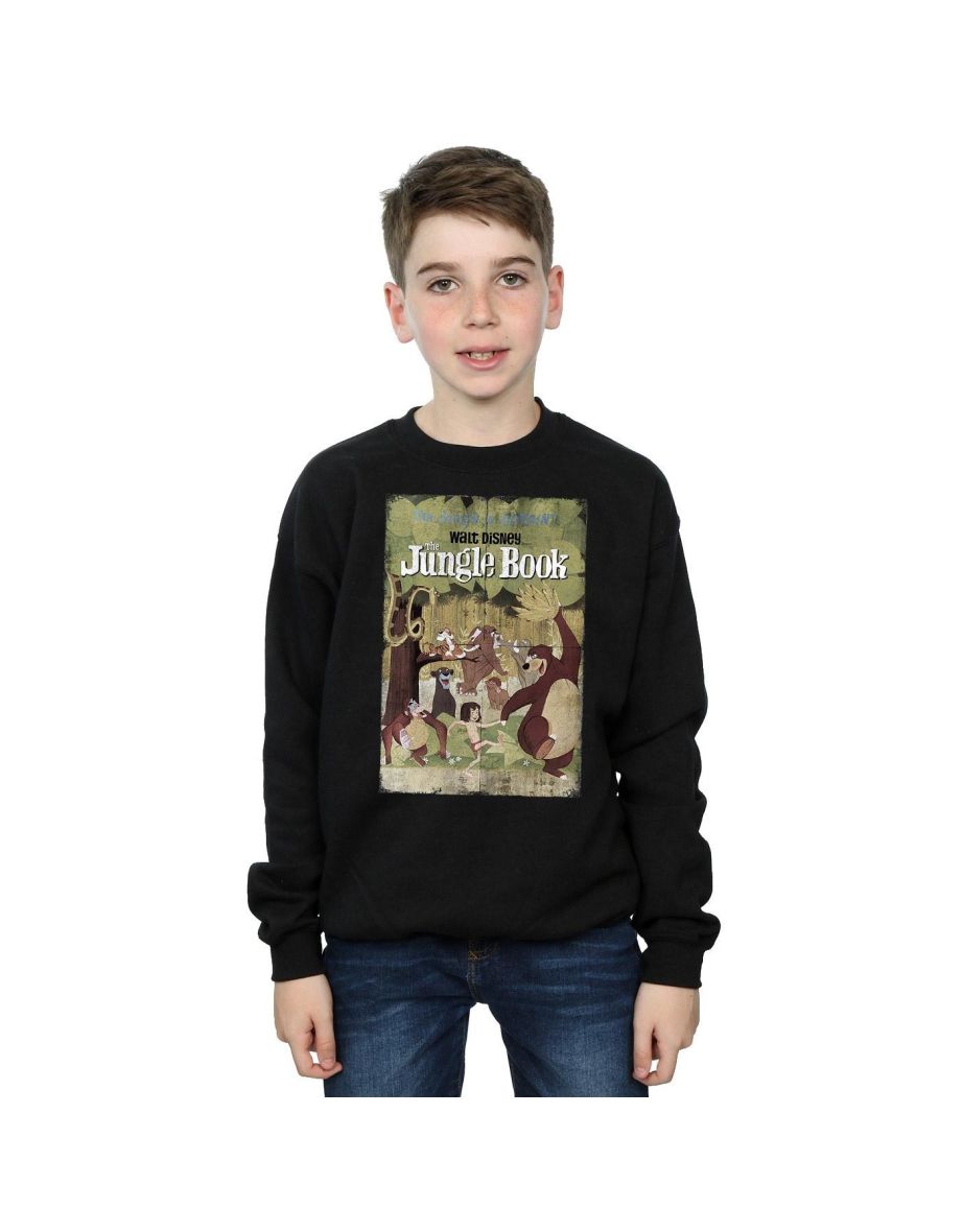 Disney Boys The Jungle Book Retro Poster Sweatshirt - Black