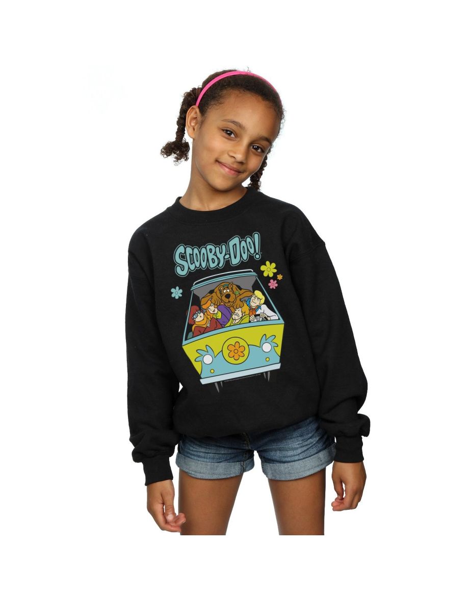 Scooby Doo Girls Mystery Machine Group Sweatshirt - Black