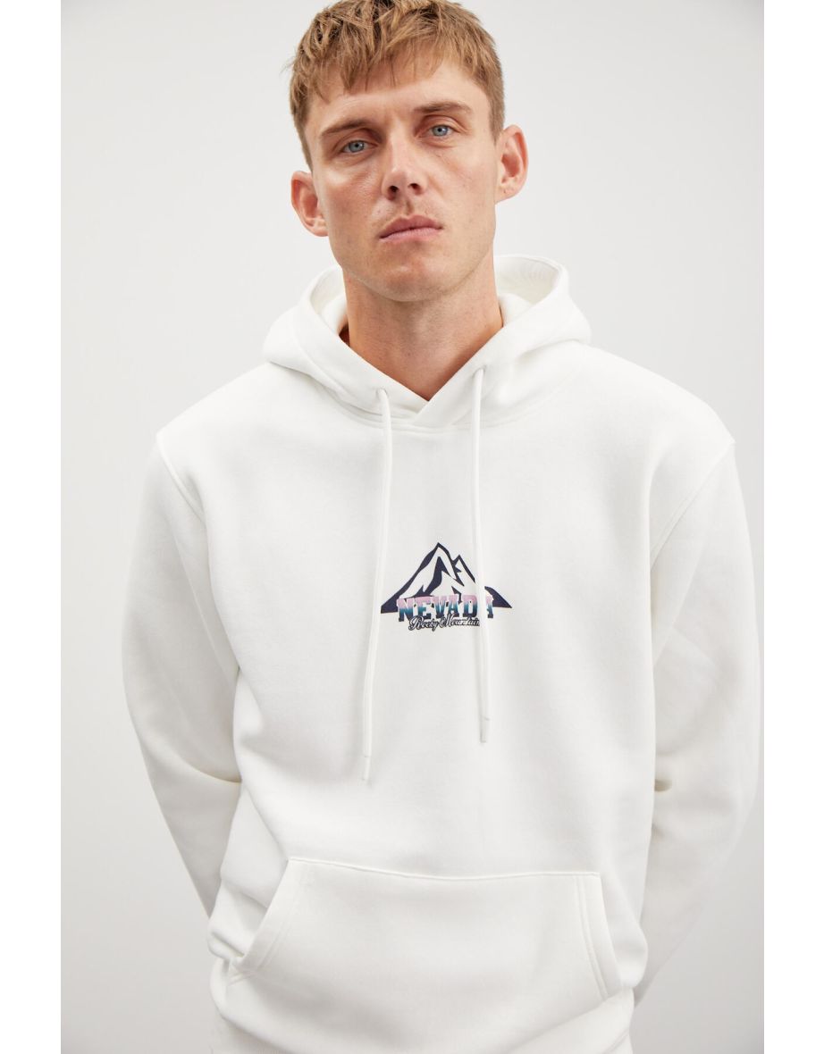 JULIUS Basic Oversize white Single hoodie