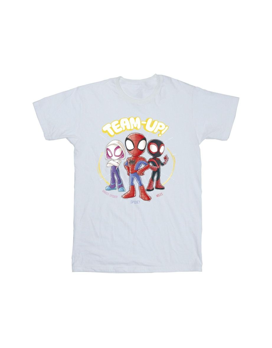 Marvel Girls Spidey And His Amazing Friends Sketch Cotton T-Shirt - White - 1