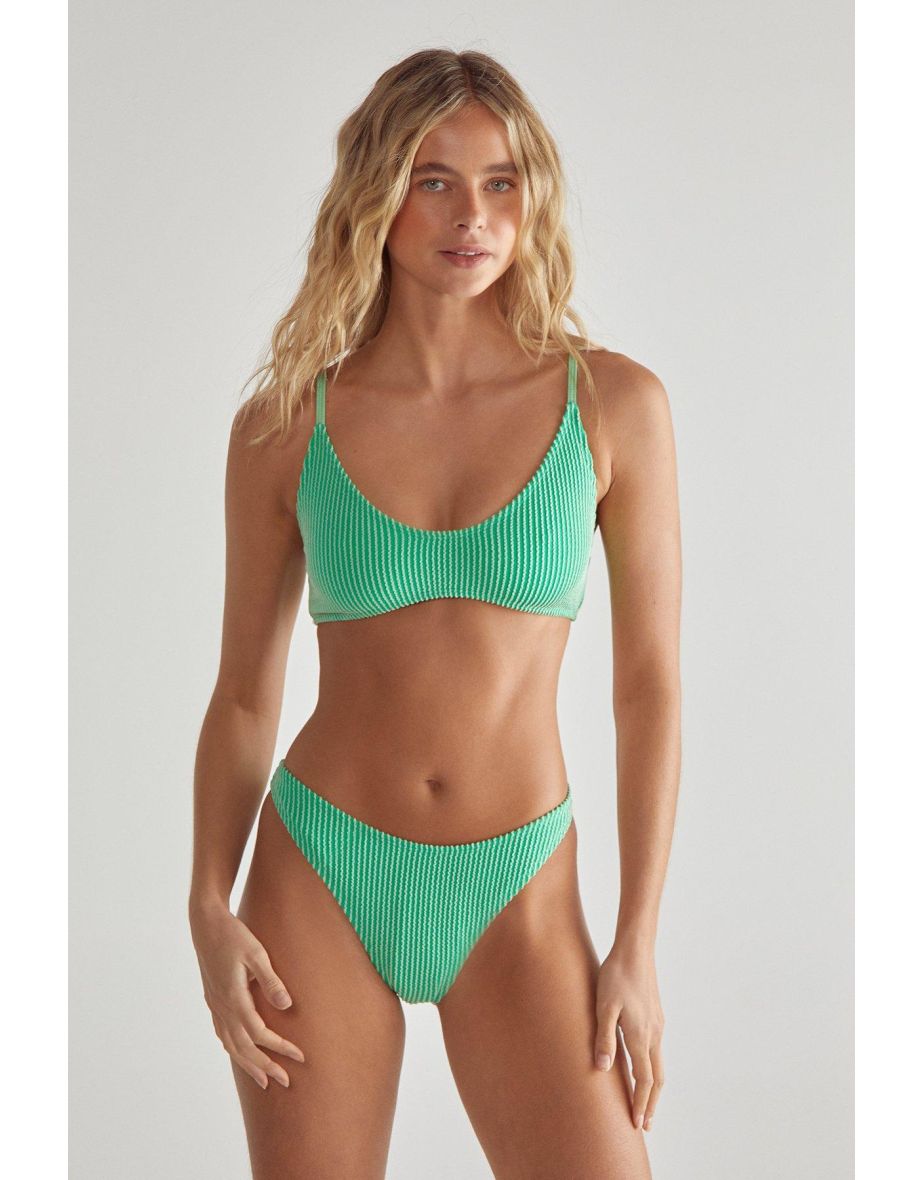 Ribbed Scoop Cropped Bikini Set