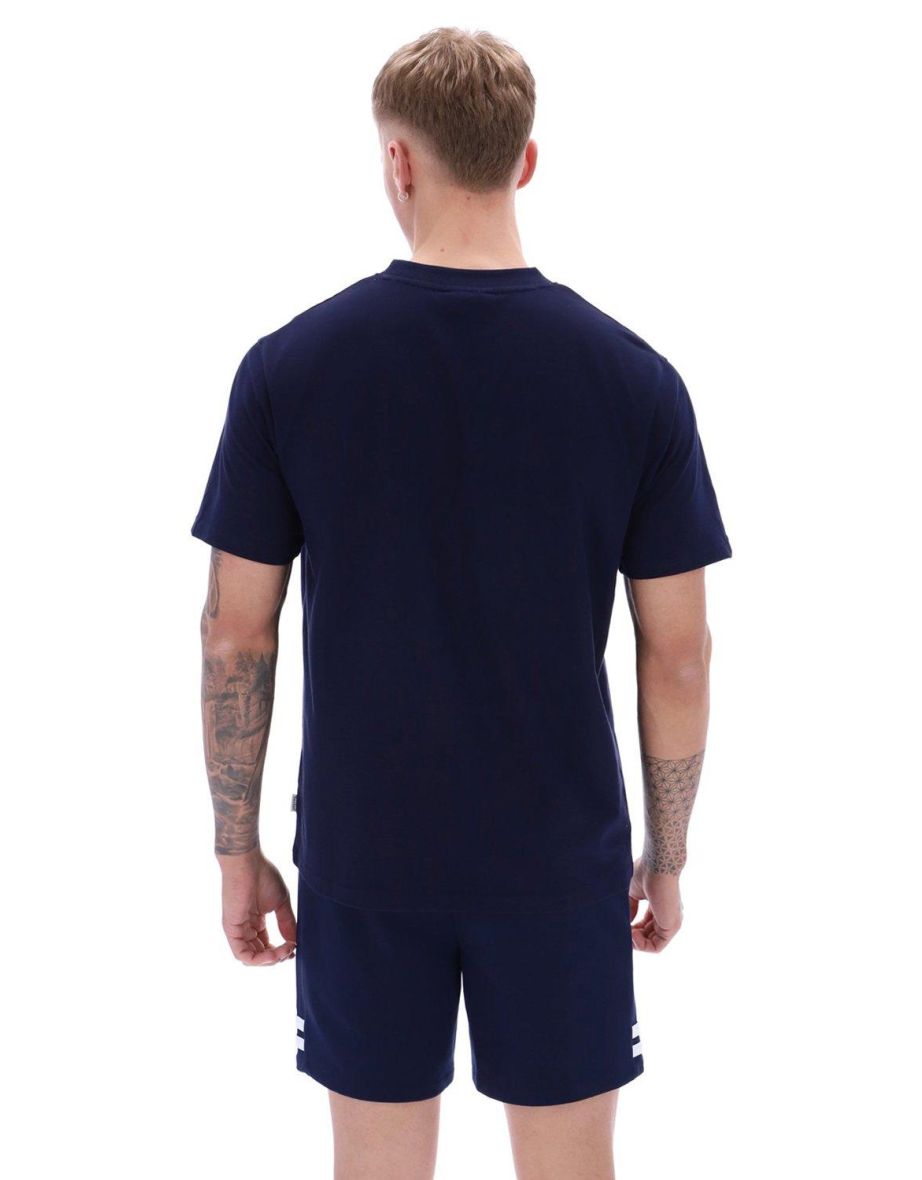 Oralando T Shirt Flocked Print Logo Maritime Blue - 3