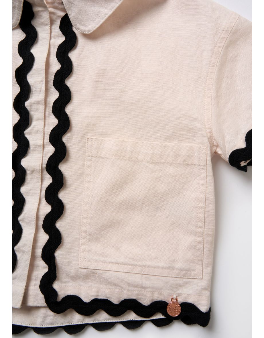 Brooke Ivory Ric Rac Shirt & Short Set - 5