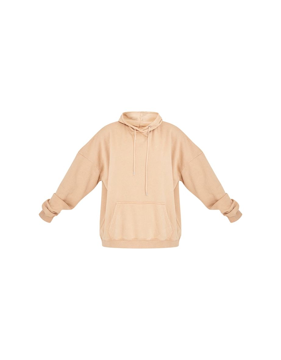 Tall Camel Washed Oversized Hoodie - 4