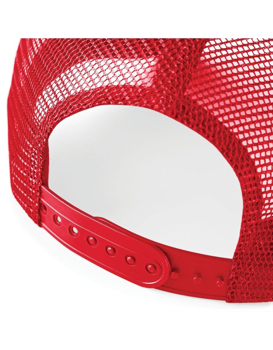 Beechfield Mens Half Mesh Trucker Cap / Headwear - Classic Red/White - 3