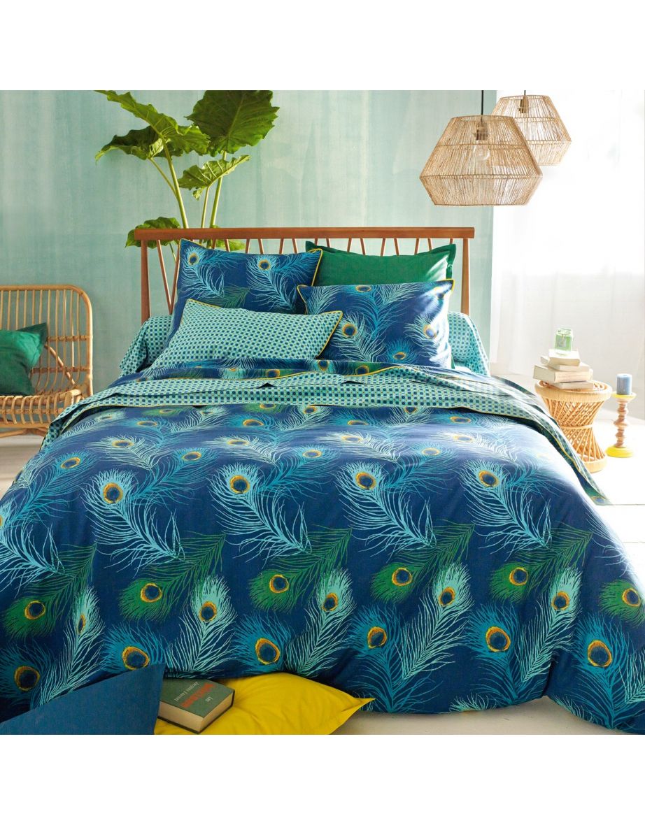 SHAKHRA Feather Print Cotton Percale Pillowcase - 5