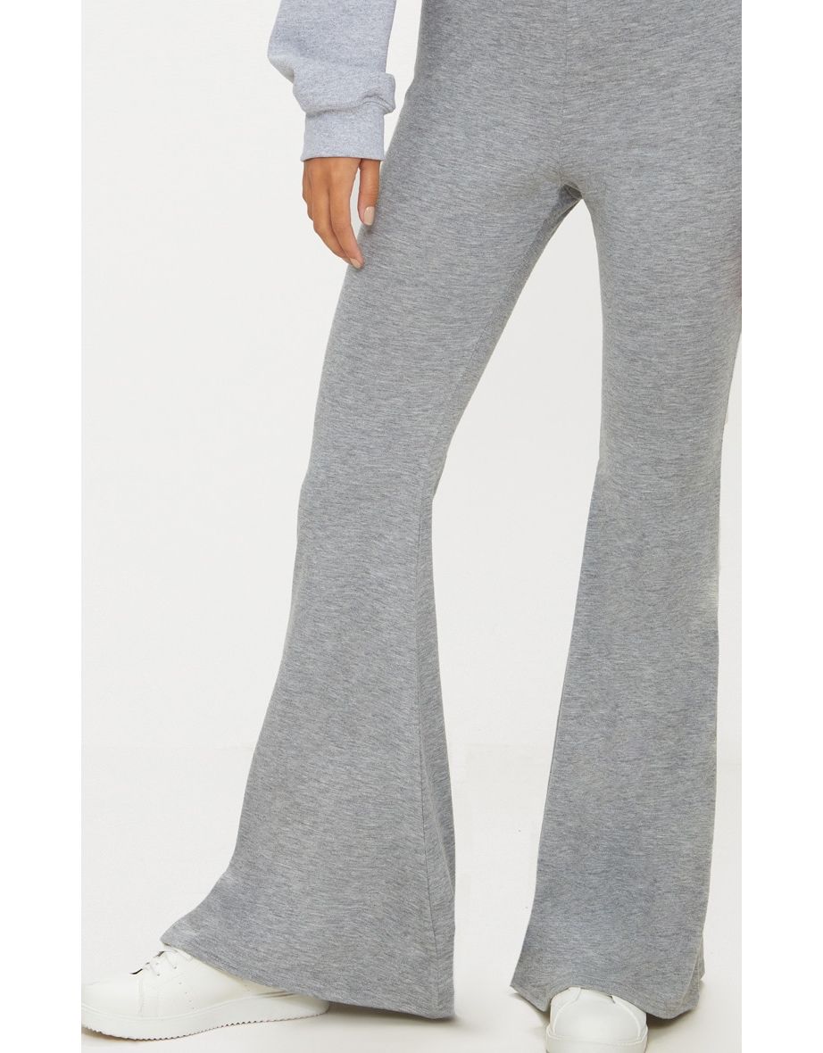 Grey Basic Jersey Flared Trouser - 3