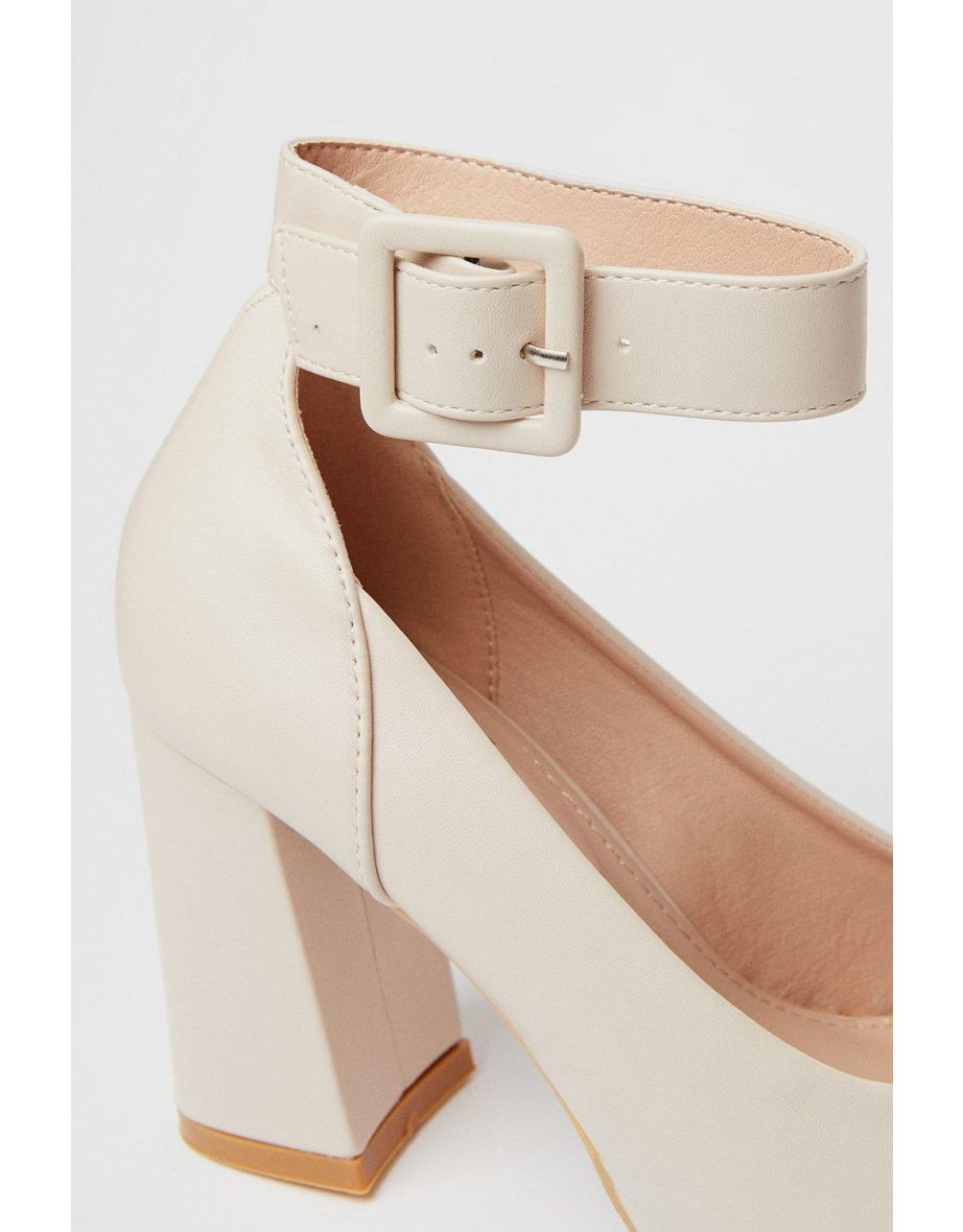 Faith: Celine High Block Heel Platform Court Shoes - 3