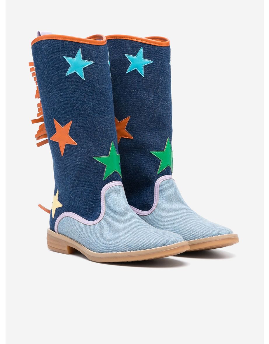 Girls denim boots best sale