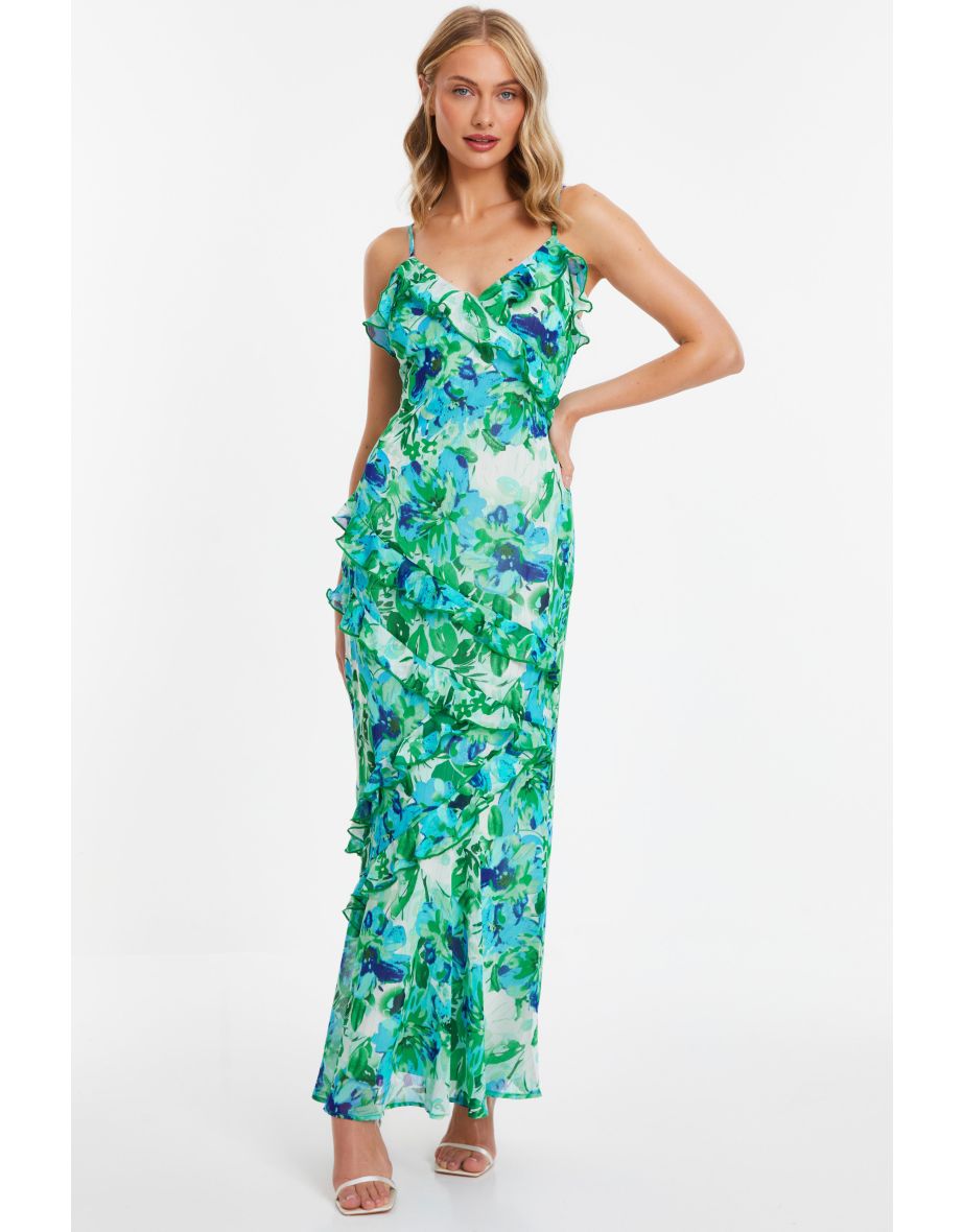 Shop Quiz Floral A Line Maxi Smock Dress Online in Jordan VogaCloset