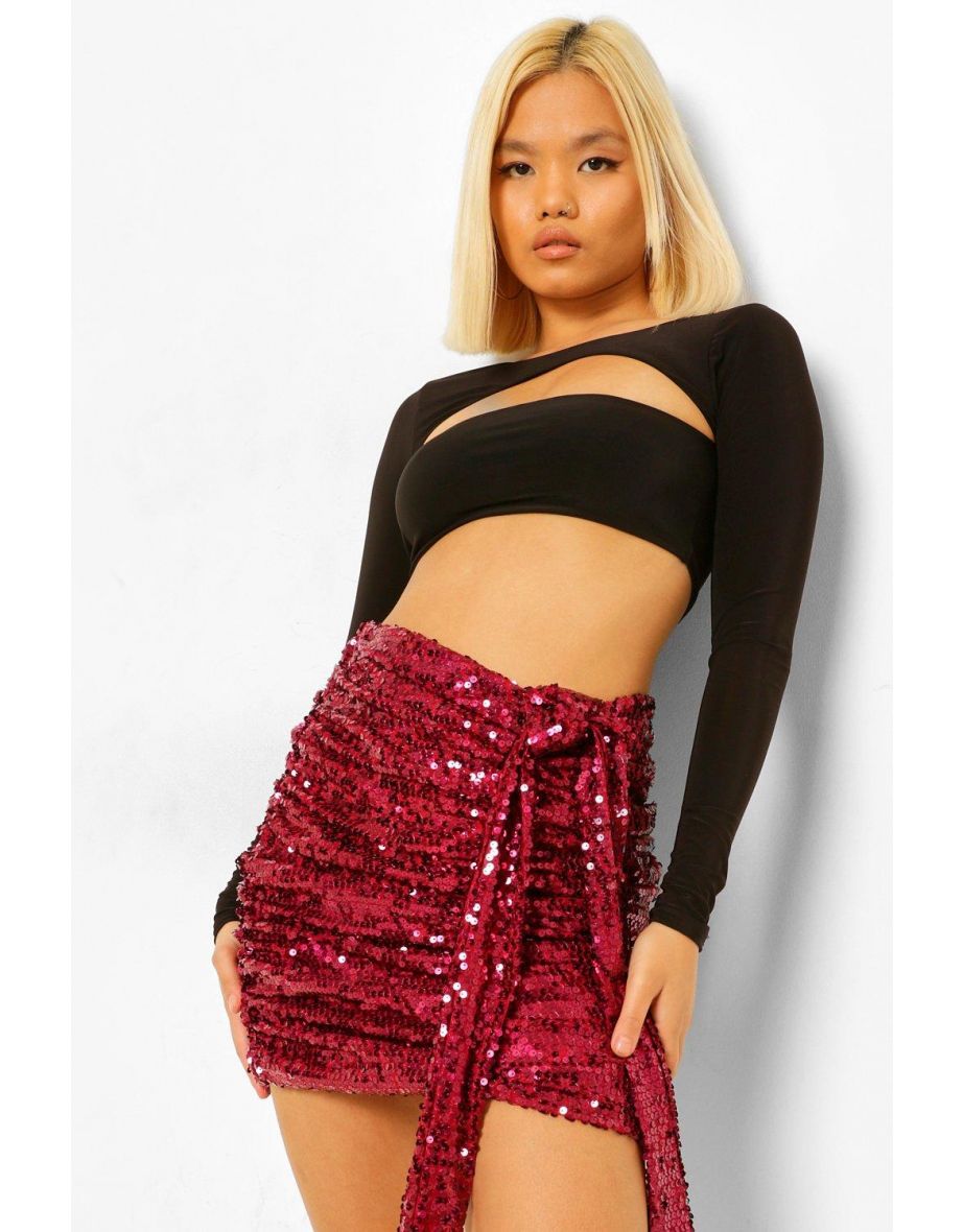 boohoo pink mini skirt