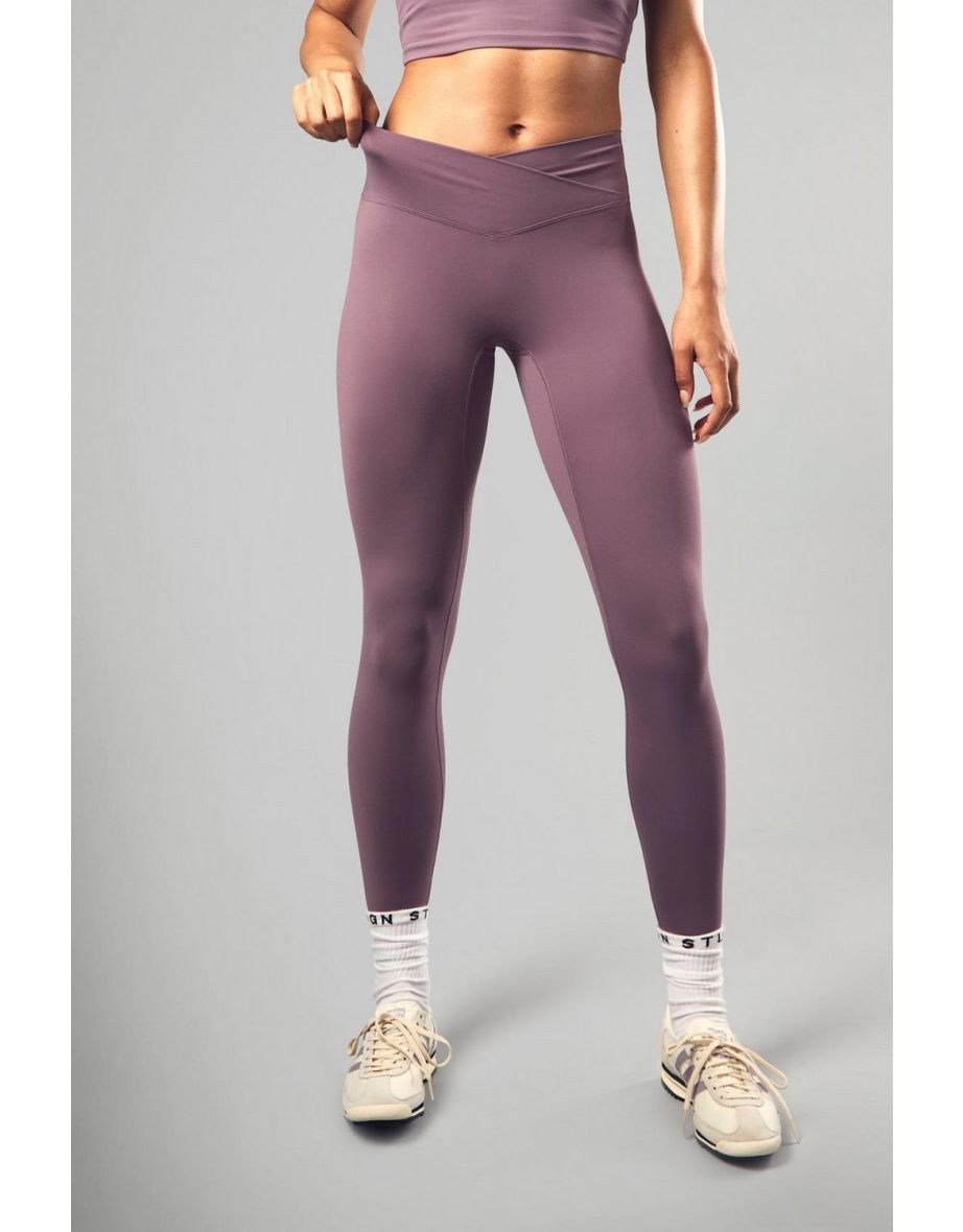 Supersoft Sculpt Wrap Waist Legging - grape - 3