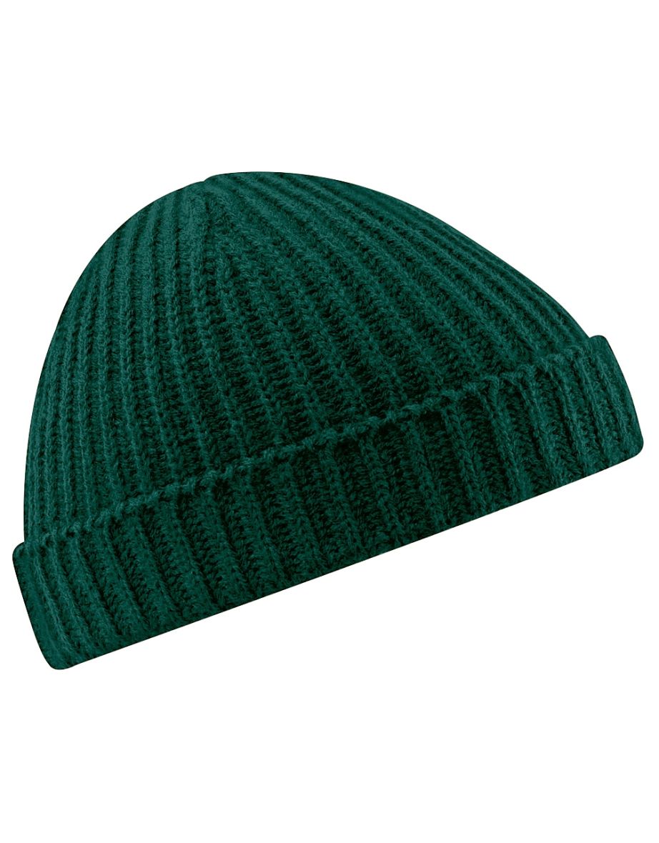 Beechfield Unisex Retro Trawler Winter Beanie Hat - Bottle Green