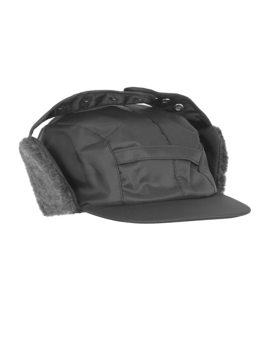 Mens Water Proof Thermal Trapper Hat With Ear Flaps - Black
