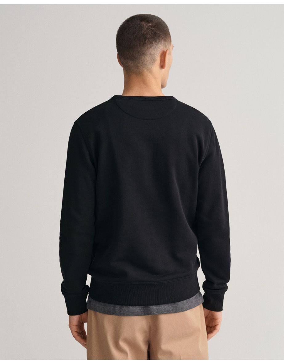 Men's Gant Archive Shield Crewneck Sweatshirt in Black - 3