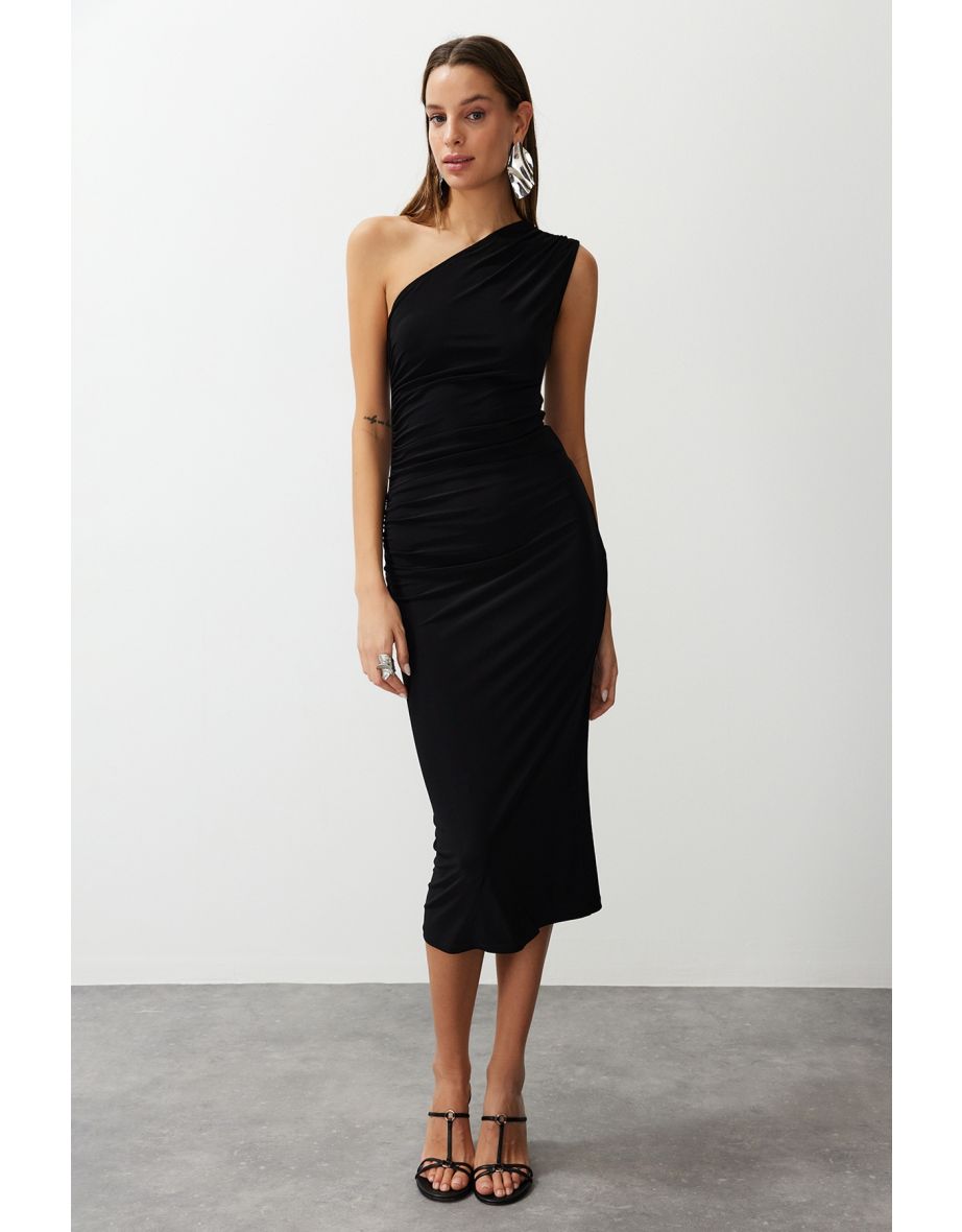 Trendyol One Shoulder Column Midi Dress