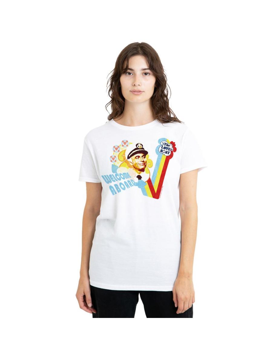The Love Boat Unisex Adult Welcome Aboard T-Shirt - White