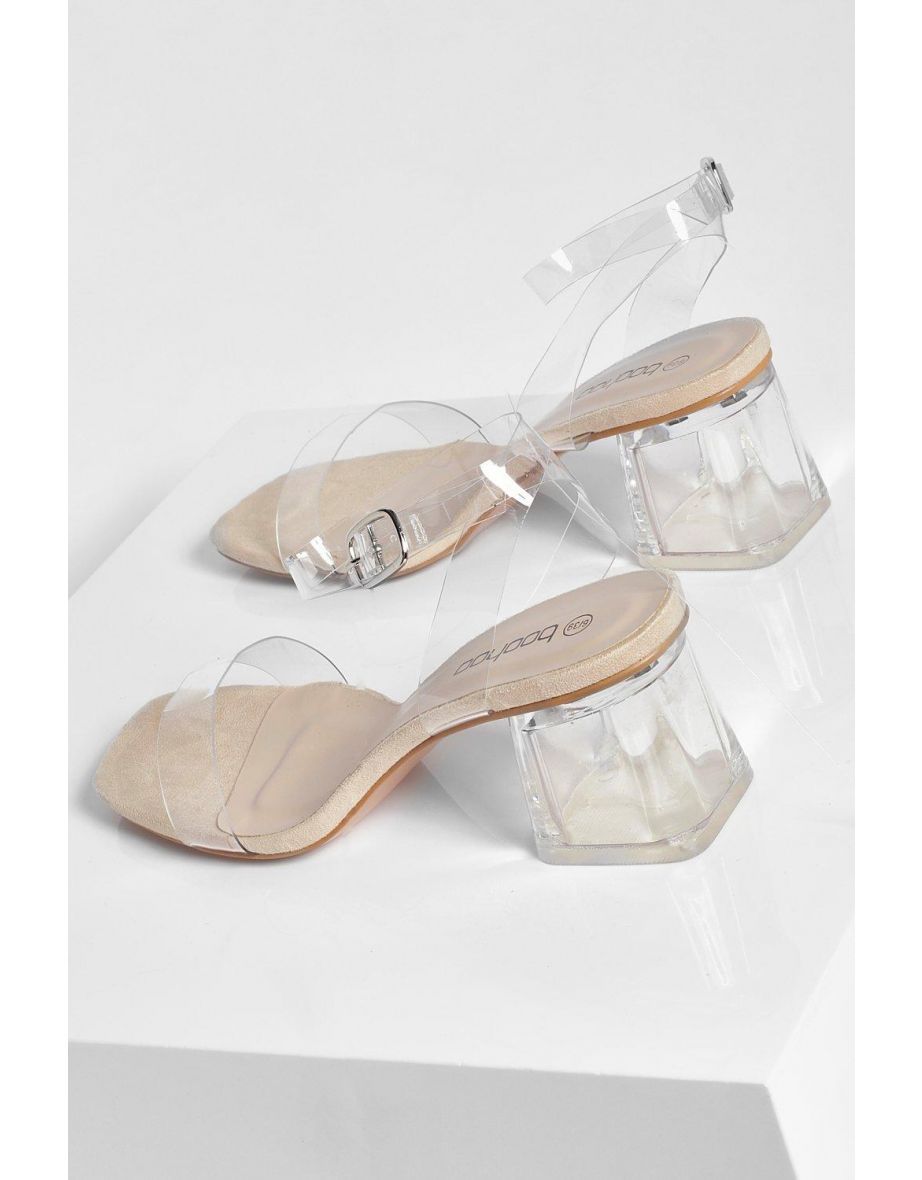 Wide Fit Low Clear Heel 2 Part - nude - 3