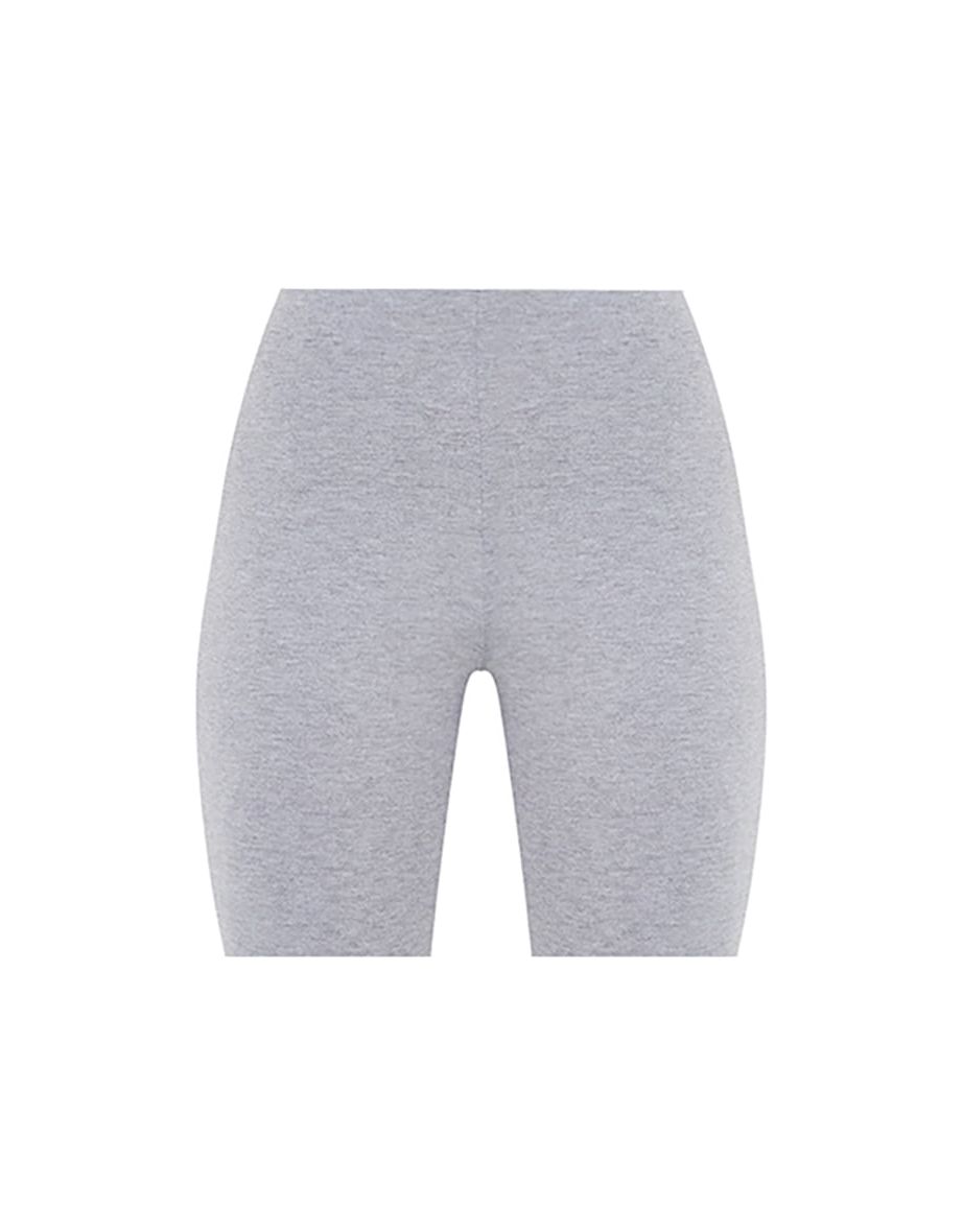 Basic Grey Cotton Blend Cycle Shorts - 5