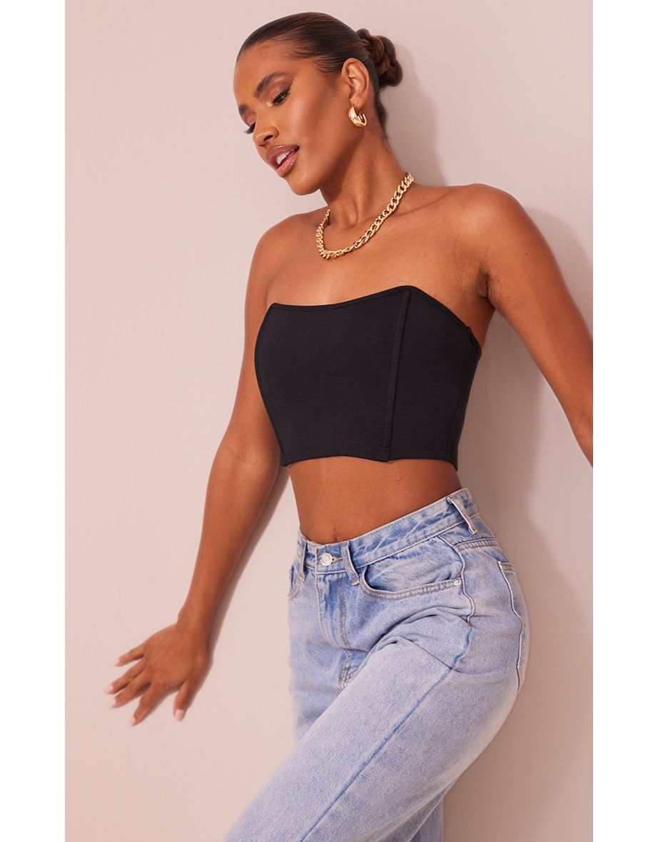 Black Bandage Crop Corset