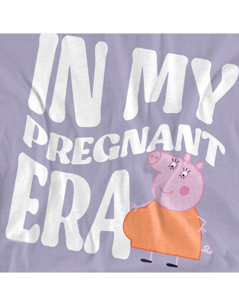 Peppa Pig Unisex Adult Pregnant Era Mummy Pig T-Shirt - Soft Lavender - 3