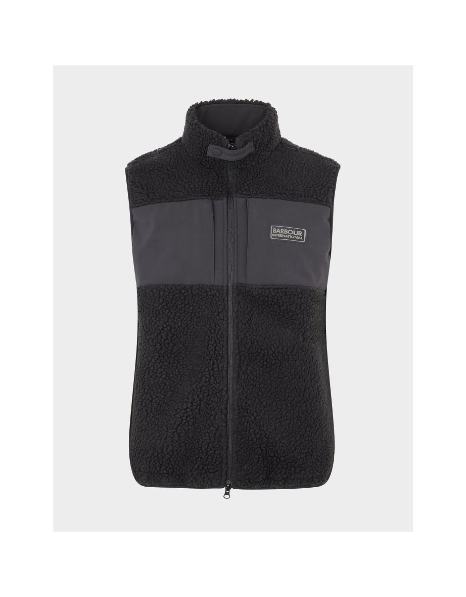 Men's Barbour International Condition Fleece Gilet in Black - 4