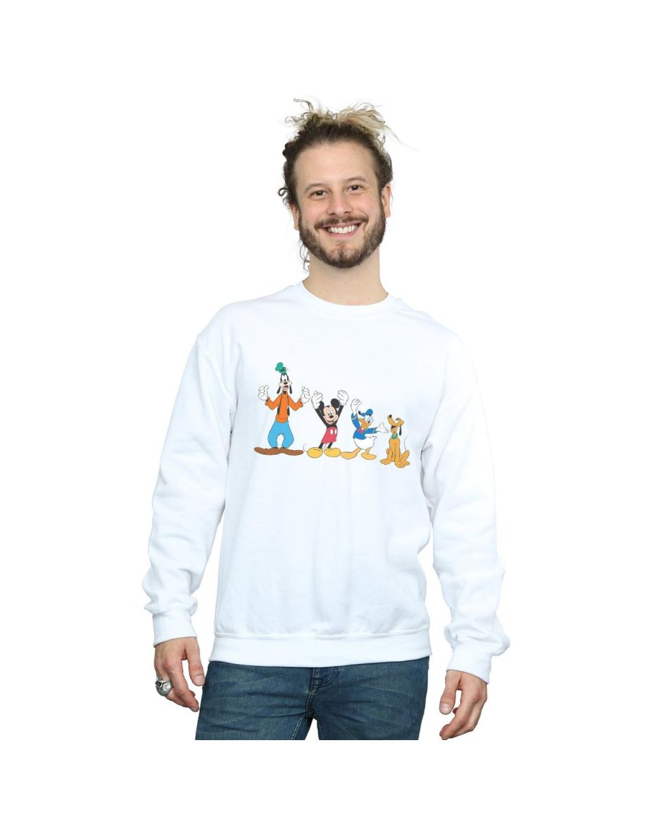 Disney Mens Mickey Mouse Friends Sweatshirt - White