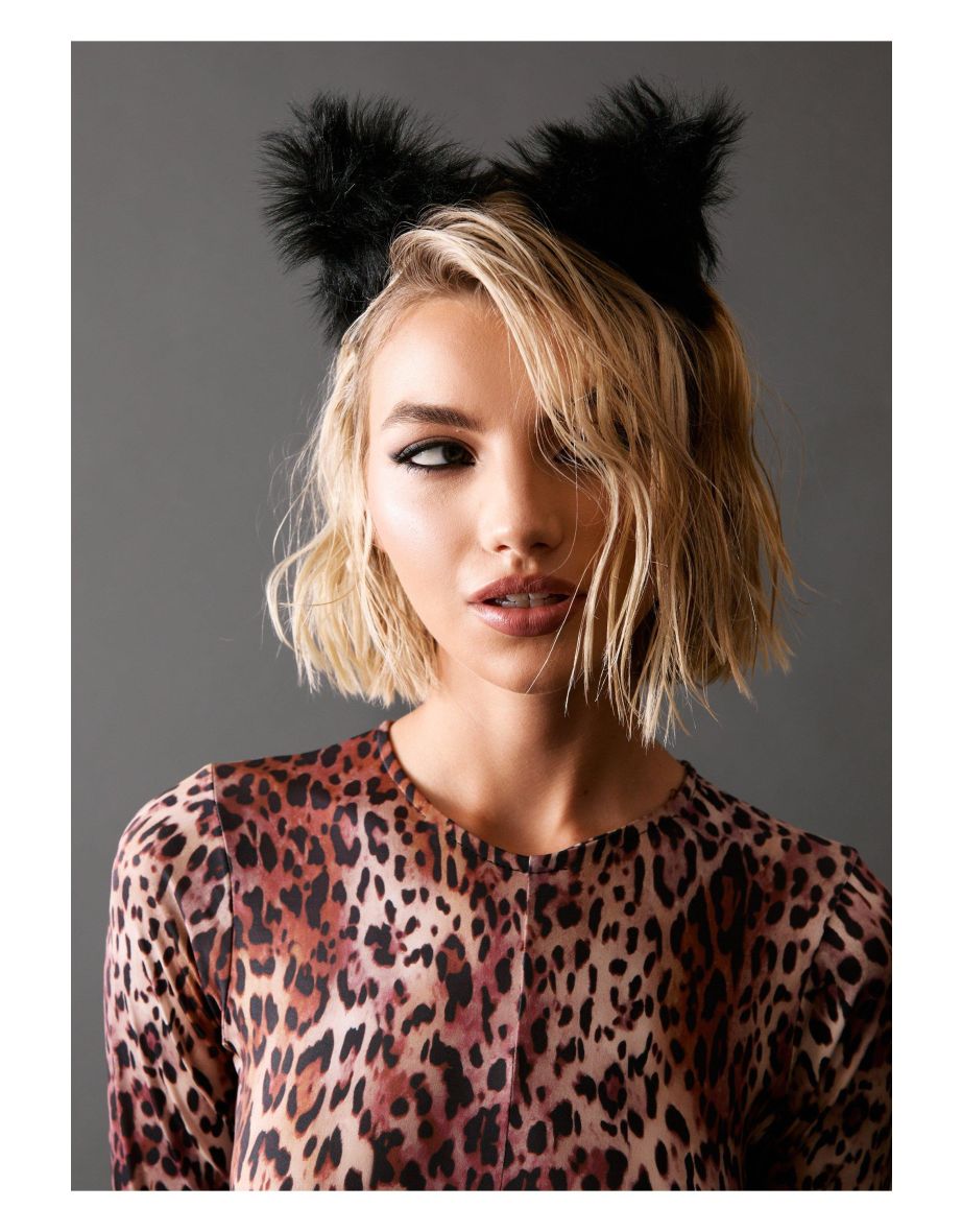 Fluffy Leopard Ear Headband - 1