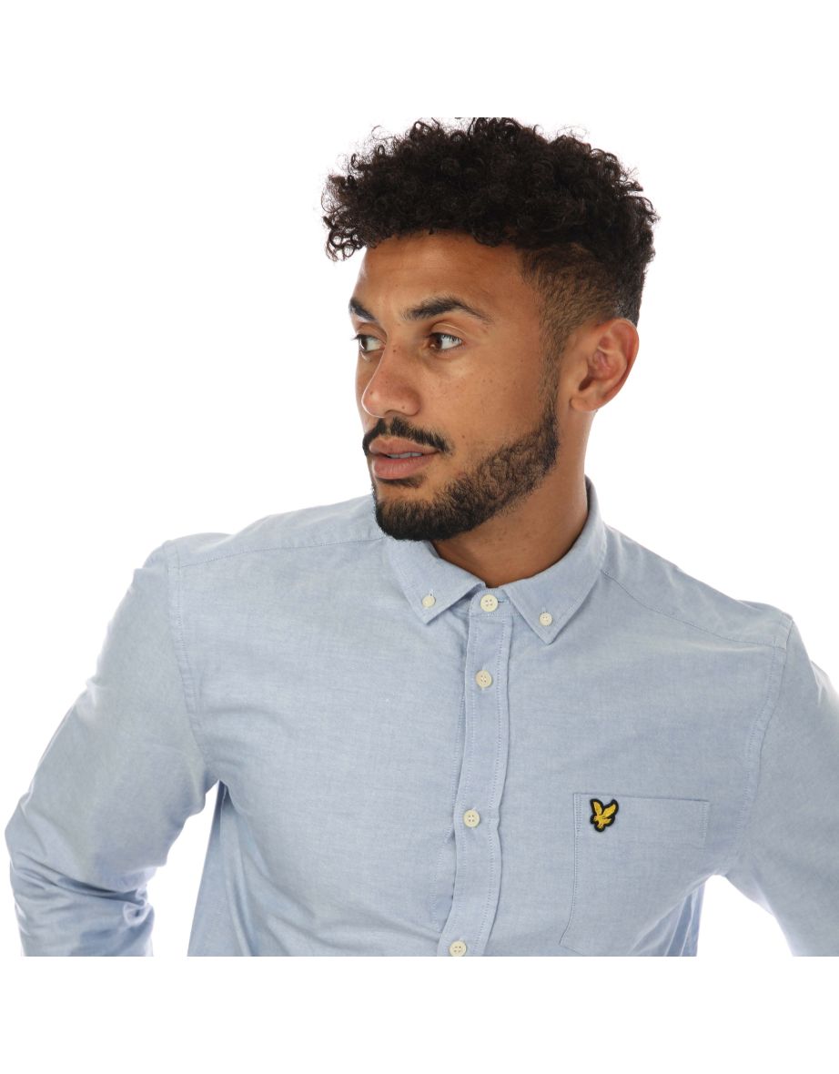 Men's Lyle And Scott Oxford Shirt in Blue - 2
