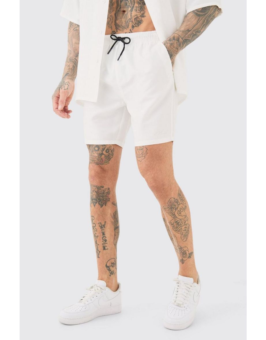 Tall Man Signature Mid Length Swim Short - white
