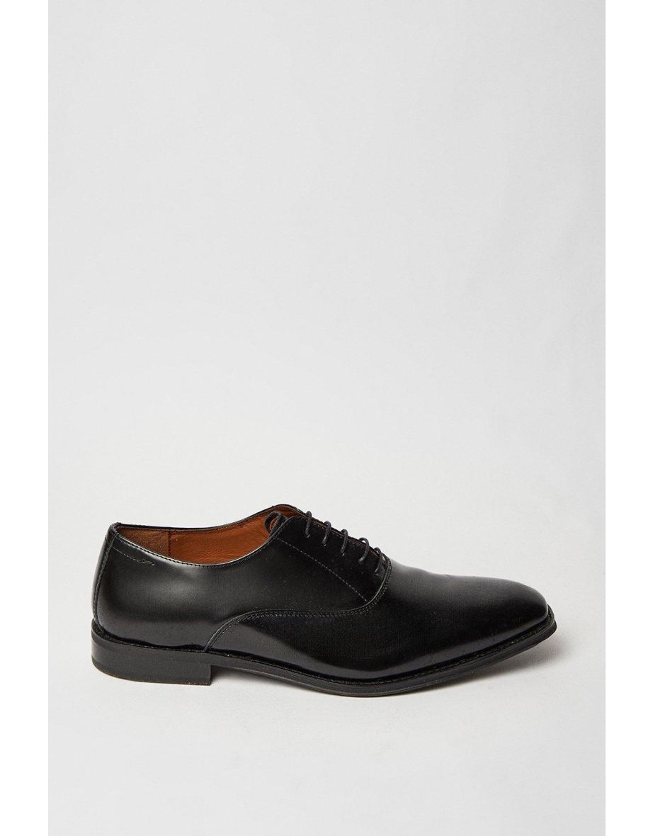 Black Formal Leather Plain Oxford Shoes