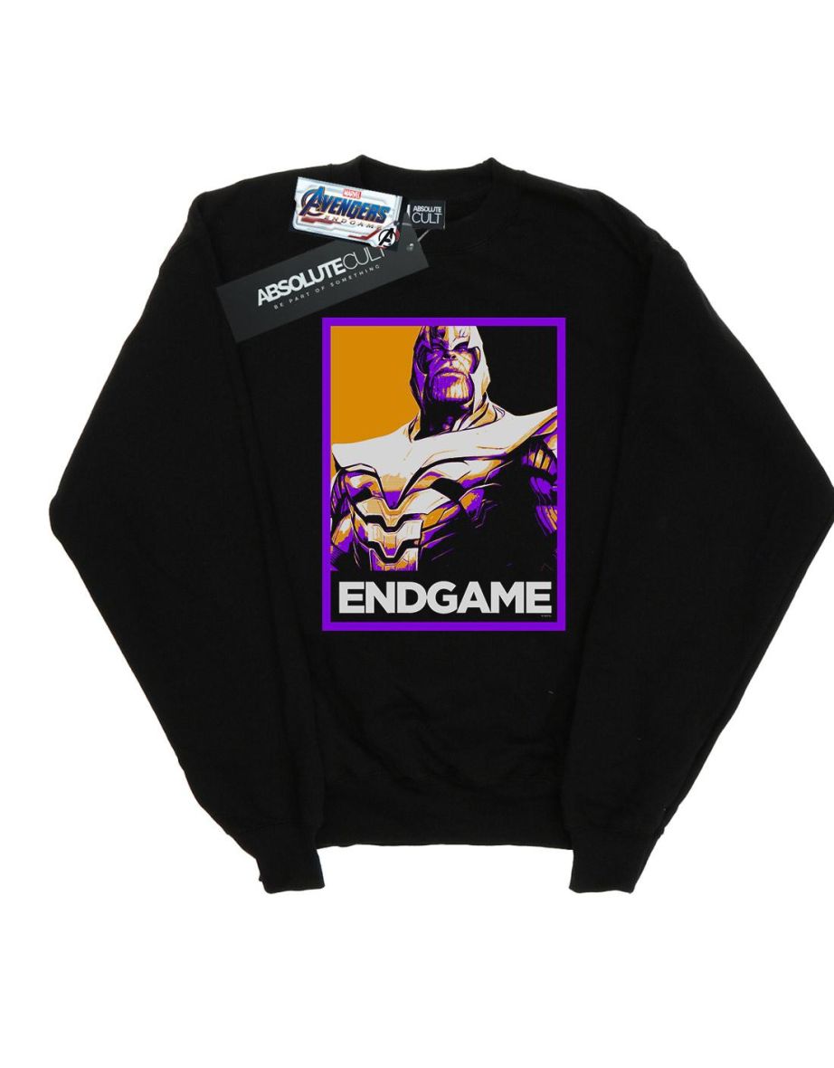 Marvel Girls Avengers Endgame Thanos Poster Sweatshirt - Black