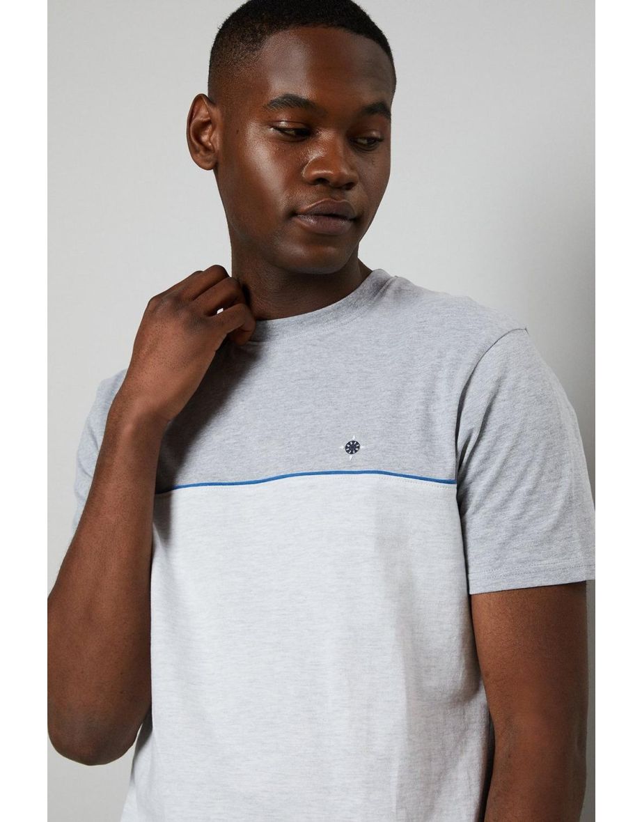 Grey Lewiston Colourblock T-shirt - 3