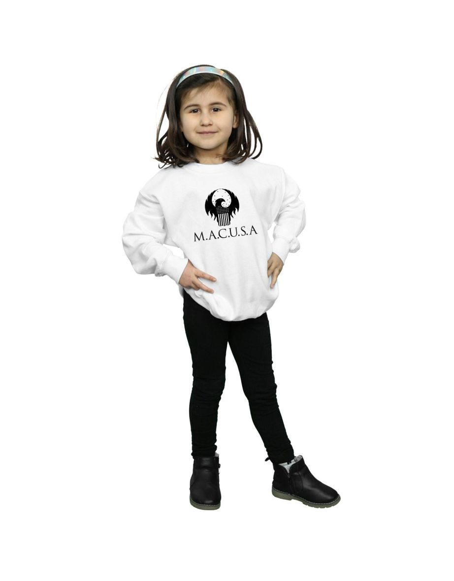 Fantastic Beasts Girls MACUSA Logo Sweatshirt - White - 3