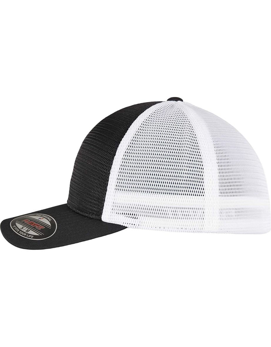 Flexfit Unisex Adult Omnimesh Mesh Two Tone Cap - Black/White - 2