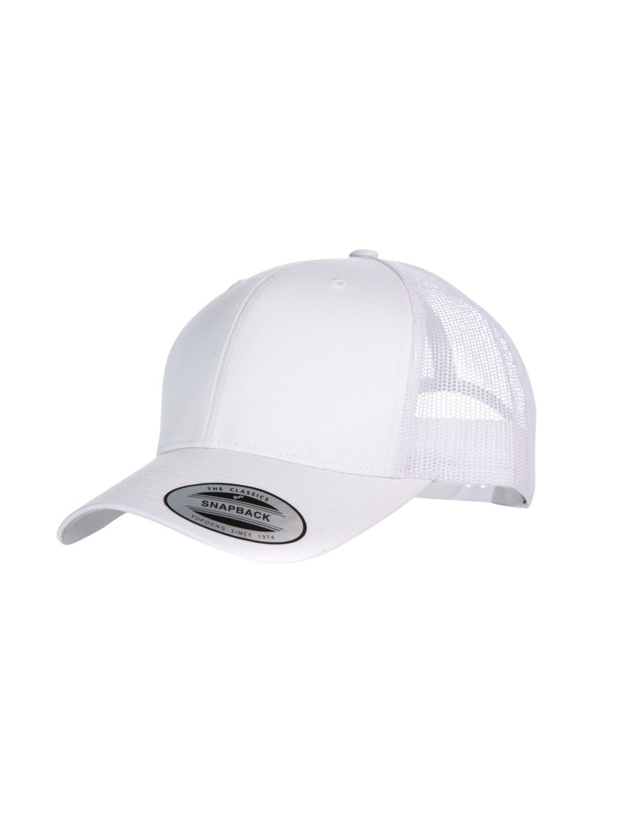 Yupoong Flexfit Retro Snapback Trucker Cap - White/White