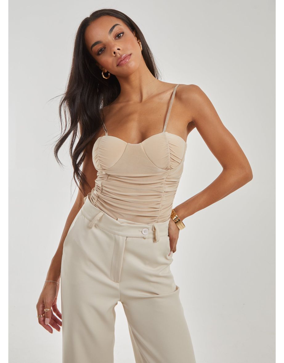 Ruched Cupped Bodysuit