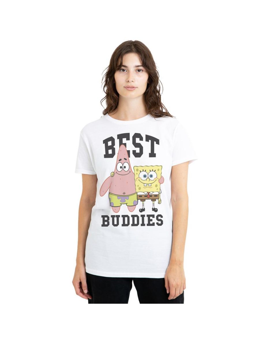 SpongeBob SquarePants Unisex Adult Best Buddies Patrick Star T-Shirt - White