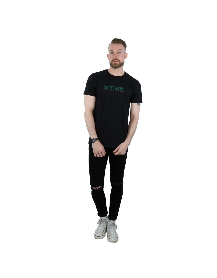 Harry Potter Mens Slytherin Text T-Shirt - Black