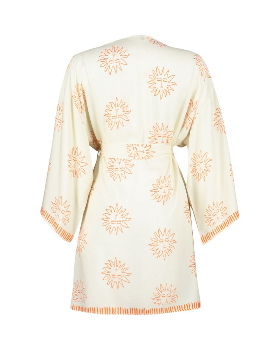 Multi-Colored Galaxy Pattern Viscose Woven Dressing Gown - 7