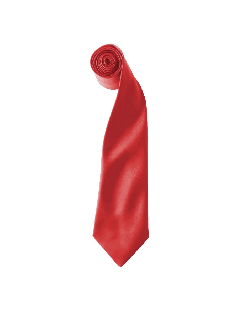 Premier Colours Mens Satin Clip Tie (Pack of 2) - Red