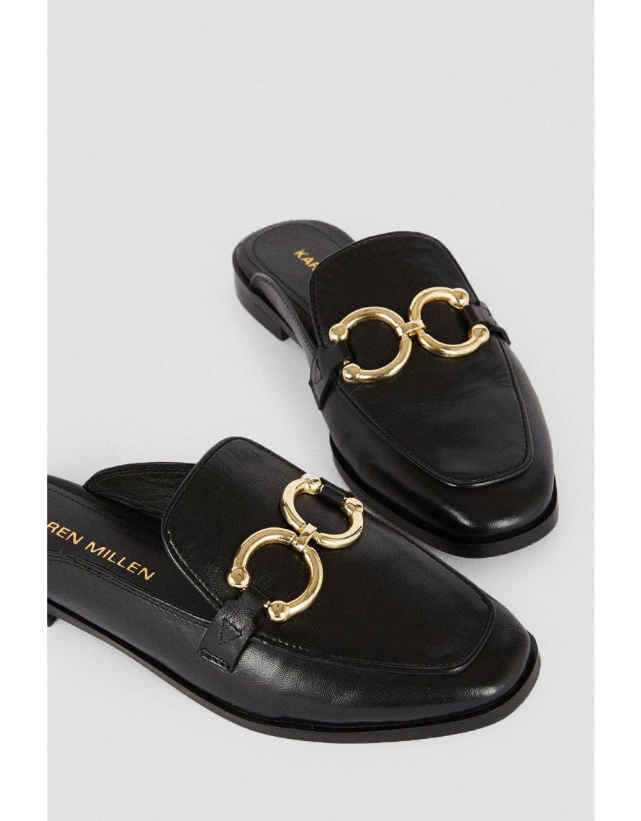 Leather Open Back Slip-on Loafer - 3