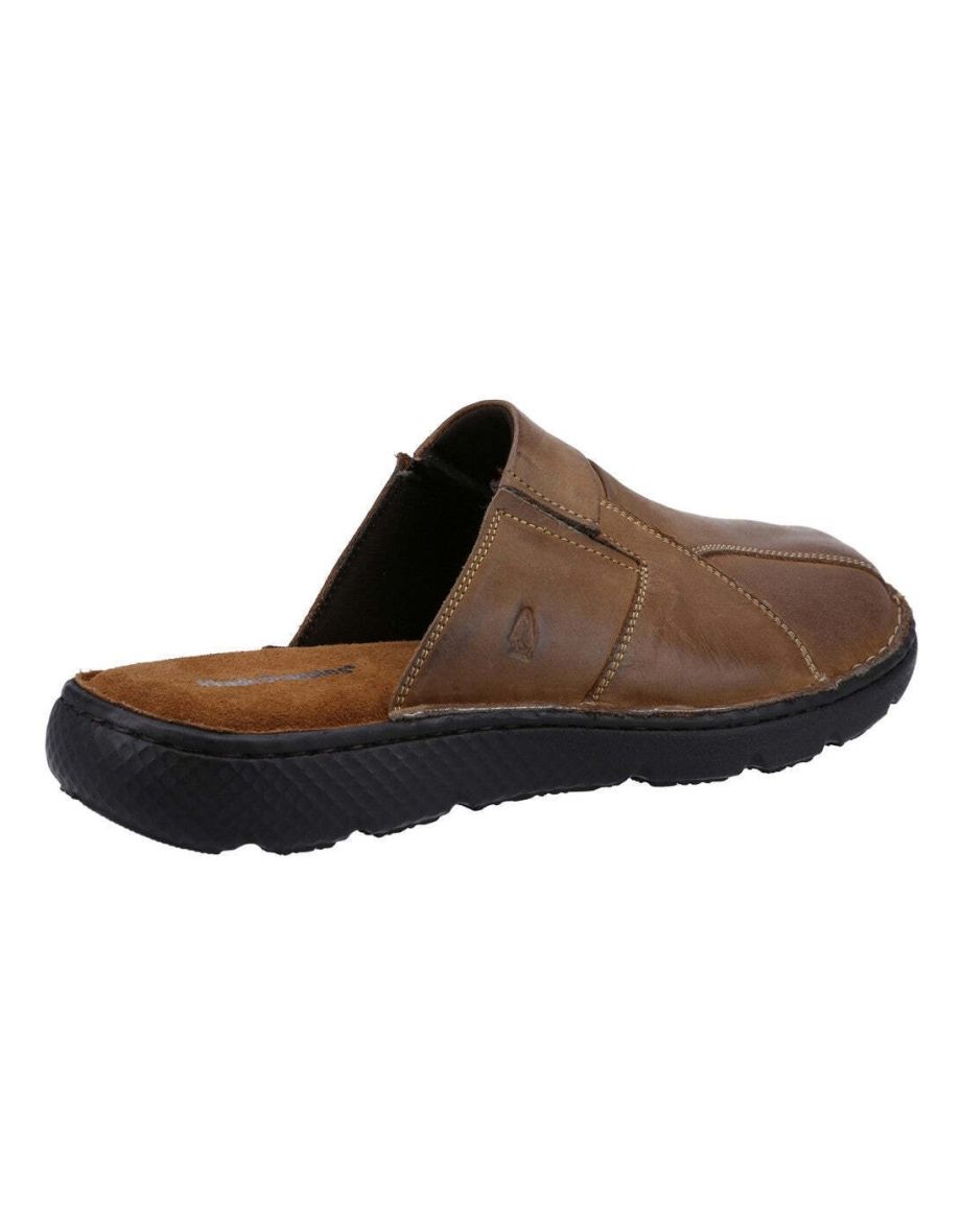 Hush Puppies Mens Carson Leather Mules - Brown - 3