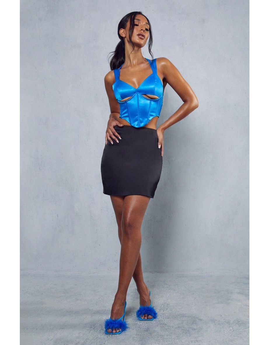 Satin Strappy Corset Underboob Top