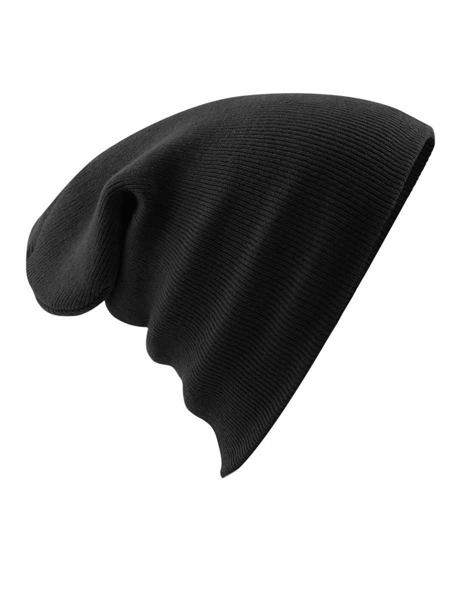 Beechfield Soft Feel Knitted Winter Hat - Black - 1