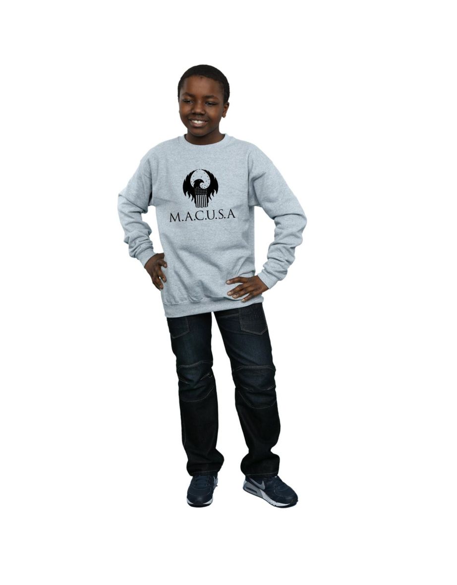 Fantastic Beasts Boys MACUSA Logo Sweatshirt - Sports Grey - 3